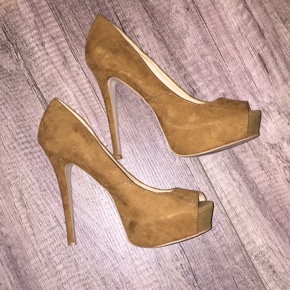 Tan Suede Platforms
